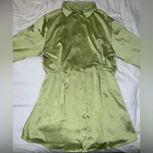 Silk Button-down Shirt Dress